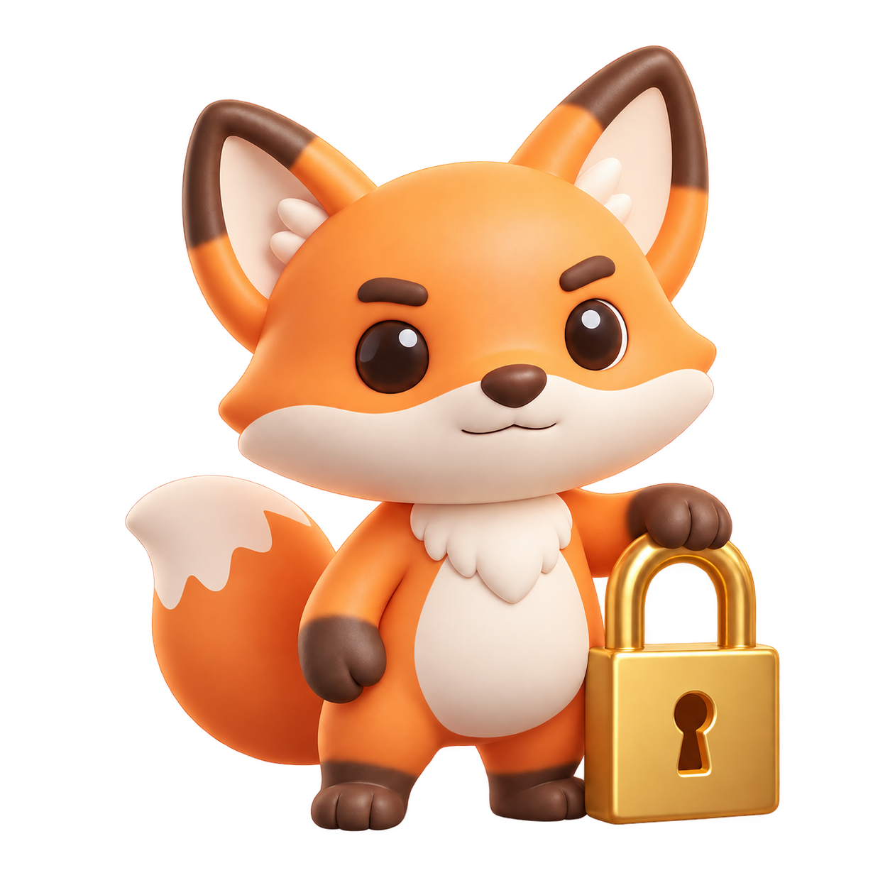 Mascote do Kapa segurando um cadeado